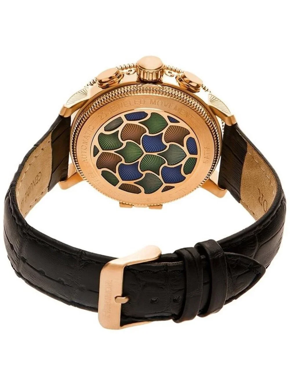 NWT Heritor Aura Vitreous Enamel Semi-Skeleton Dial Men's Watch